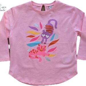 T-SHIRT MANICA LUNGA ROSA GATTINI TUC TUC