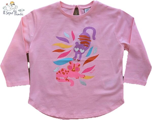 T-SHIRT MANICA LUNGA ROSA GATTINI TUC TUC