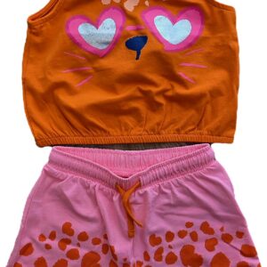 COMPLETO CANOTTA E SHORT ARANCIONE E ROSA TUC TUC