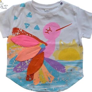 T-SHIRT MANICA CORTA STAMPA UCCELLINO TUC TUC