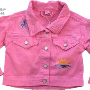 GIUBBINO JEANS ROSA OCN RICAMI TUC TUC