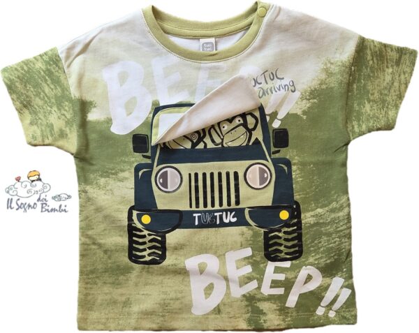 T-SHIRT MANICA CORTA VERDE MACCHINA TUC TUC