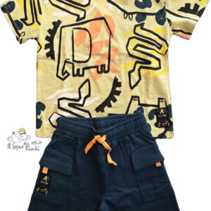 COMPLETO T-SHIRT E PANTALONCINO VERDE SAVANA TUC TUC