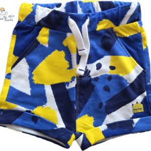 PANTALONCINO BLU, BIANCO E GIALLO TUC TUC