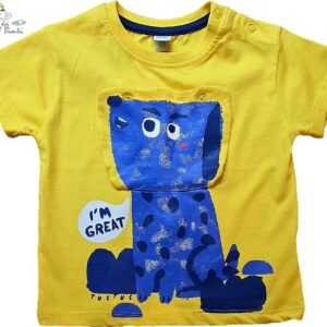 T-SHIRT MANCIA CORTA GIALLA CAGNOLINO TUC TUC