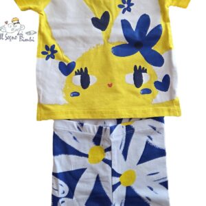 COMPLETO T-SHIRT GIALLA E LEGGINS CICLISTA MARGHERITE TUC TUC