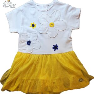 VESTITO MARGHERITE TULLE GIALLO BRILLANTINI TUC TUC