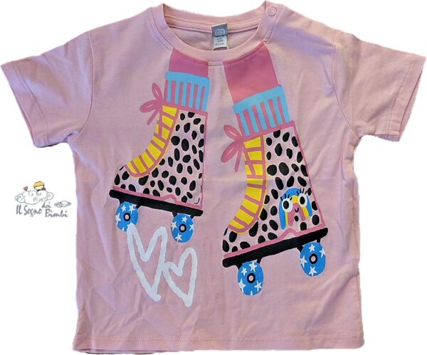 T-SHIRT ROSA PATTINI TUC TUC