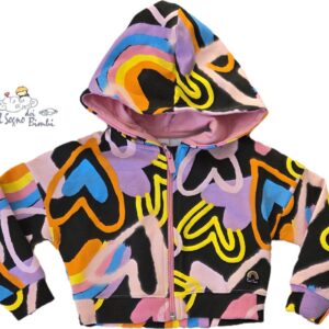 FELPA CON CAPPUCCIO E ZIP FANTASIA TUC TUC
